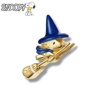 Peanuts Woodstock Halloween gold witch charm for Gnoce bracelet